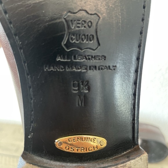 Zelli Genuine Ostrich All Leather Men's Dress Shoe Loafer Size 9.5 Made In Italy - Picture 7 of 11